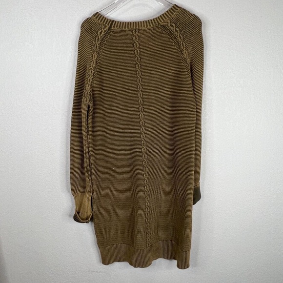 Very J Tunic Sweater Dress Size Small Olive Cable Knit‎ Crewneck Pullover Cotton - Picture 8 of 11